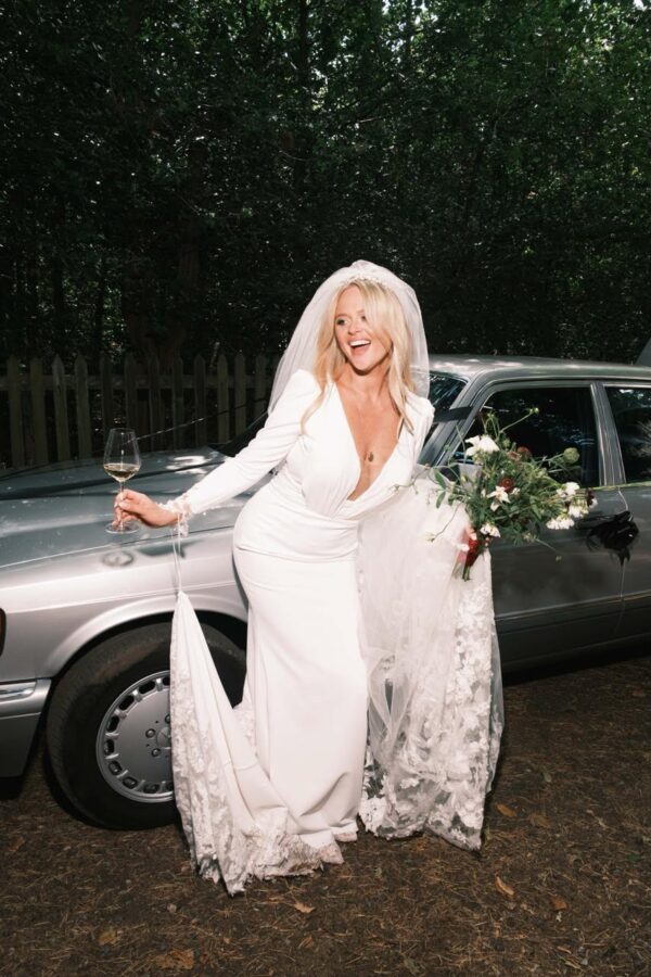 Emily Atack wearing Juliette by Josephine Scott